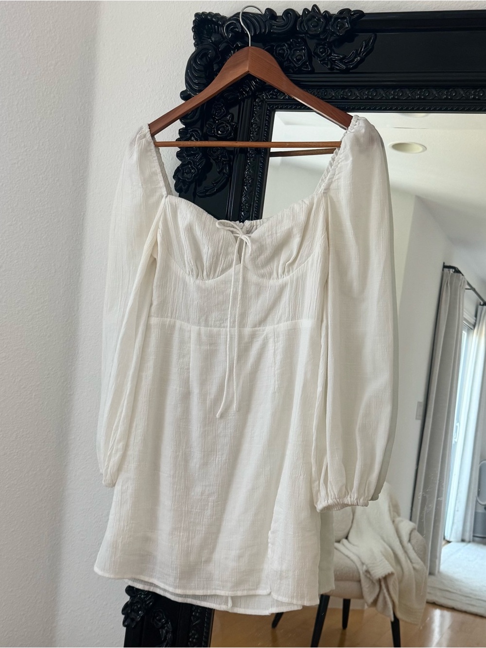 Princess Polly | Women’s Alena White Long Sleeve Mini Dress